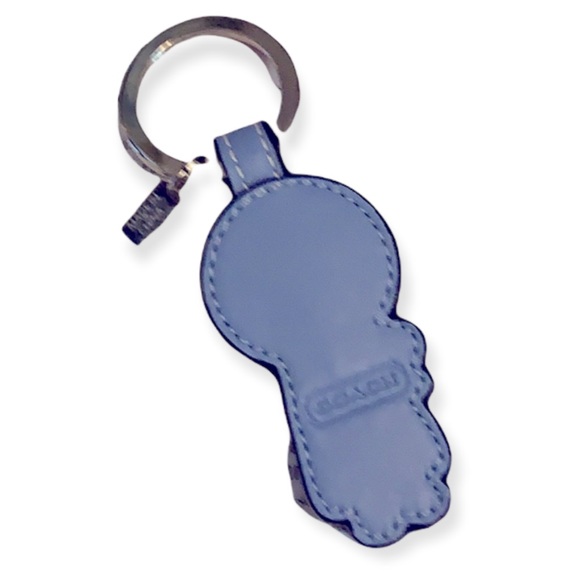 Coach Eskimo Leather Fur Key Fob Keychain Key Ring - Picture 2 of 2